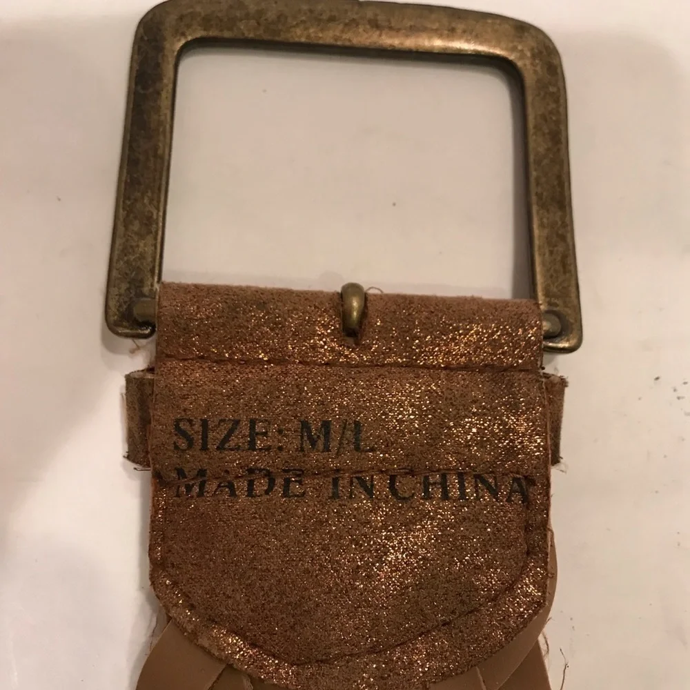 Woven Golden Leather Belt